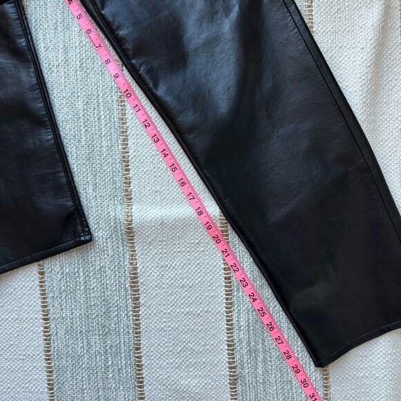 Agolde Recycled Leather Broken Waistband Straight Leg Pants in Detox Women’s 24 - Picture 4 of 10